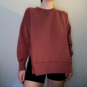 Aerie American Eagle Crewneck Sweatshirt Rust